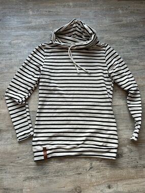 AMPERSAND AVE Cream and Black Striped Sweater